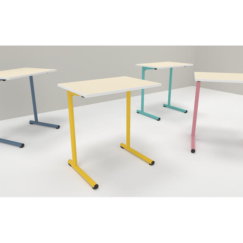 TABLE S2 1 PERSONNE 50*70 T4 BLEU D'ALUMINE - PLATEAU SERINGA - CHANT ABS BLANC